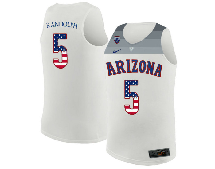 Arizona Wildcats #5 Brandon Randolph Authentic College Basketball Jersey White