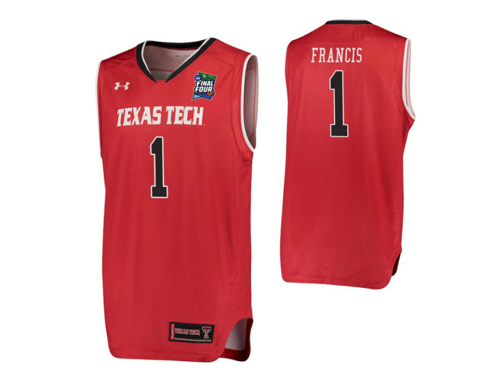 Texas Tech Red Raiders #1 Brandone Francis Red Authentic College Basketball Jersey