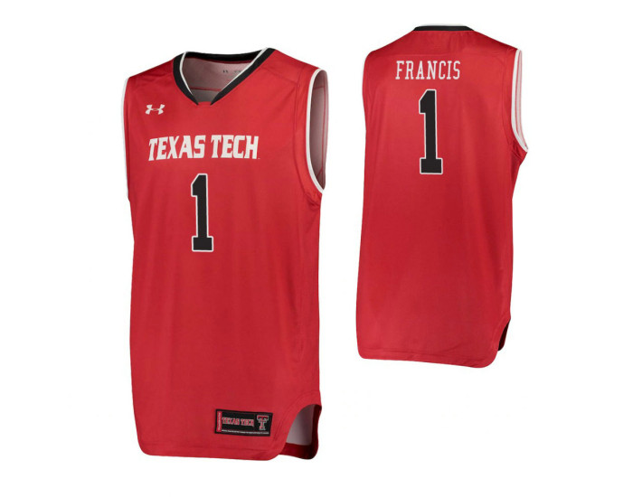 Youth Texas Tech Red Raiders Brandone Francis Performance Authentic College Basketball Jersey Red