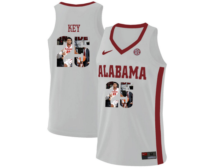 Youth Alabama Crimson Tide #25 Braxton Key Authentic College Basketball Jersey White