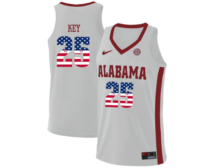 Youth Alabama Crimson Tide #25 Braxton Key Authentic College Basketball Jersey White
