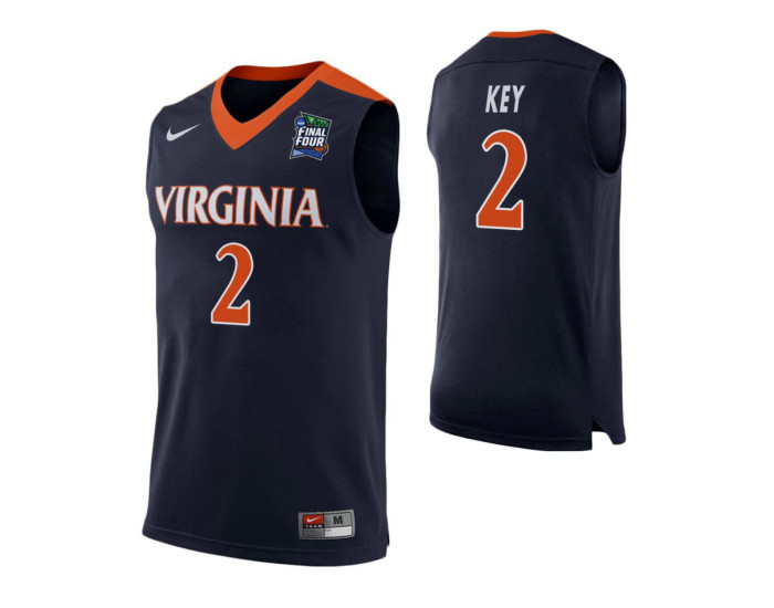 Youth Virginia Cavaliers #2 Braxton Key Navy Authentic College Basketball Jersey