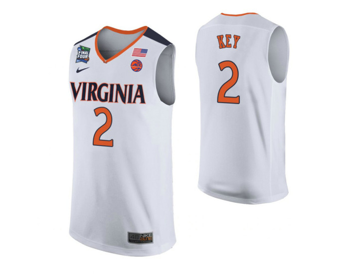 Virginia Cavaliers #2 Braxton Key White Replica College Basketball Jersey