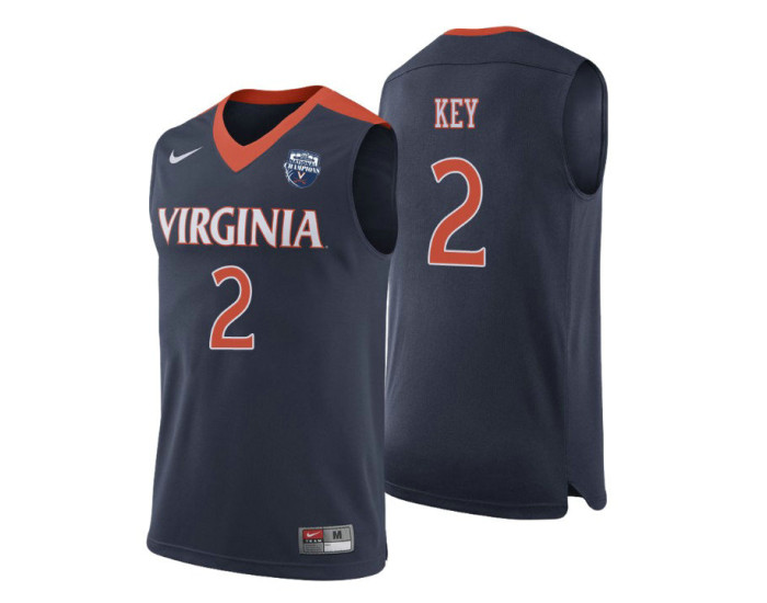 Youth Virginia Cavaliers Braxton Key Basketball Champions Replica College Basketball Jersey Navy