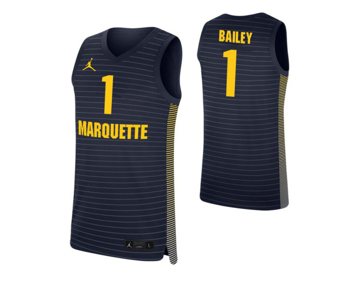 Marquette Golden Eagles #1 Brendan Bailey Navy Authentic College Basketball Jersey