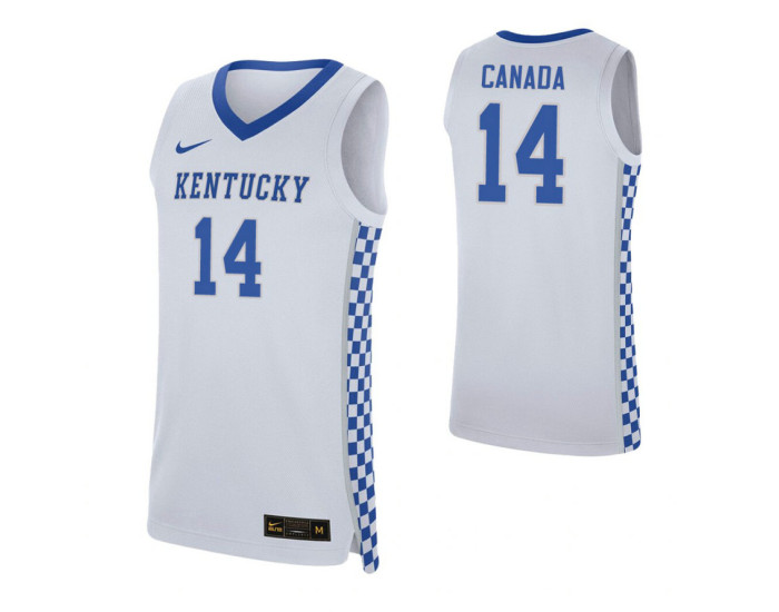 Kentucky Wildcats #14 Brennan Canada White Authentic College Basketball Jersey