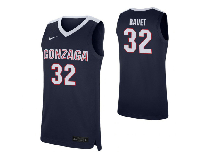 Gonzaga Bulldogs #32 Brock Ravet Navy Replica College Basketball Jersey