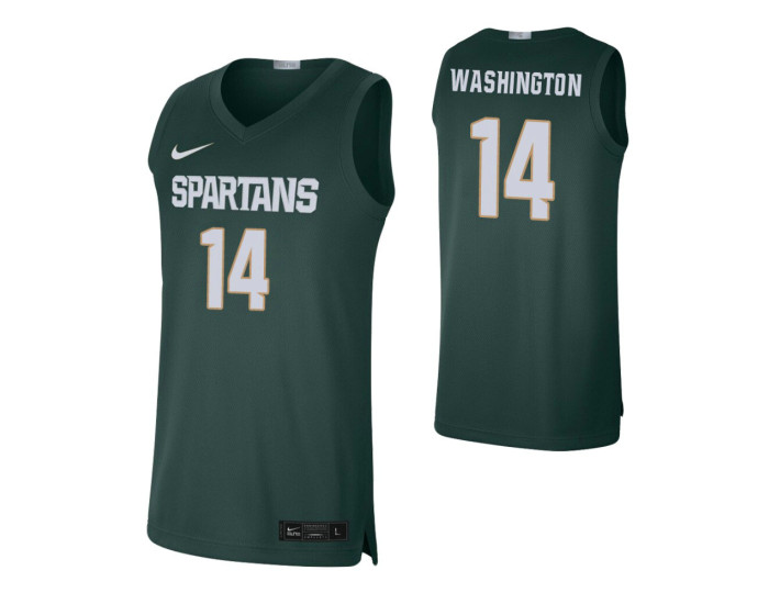 Youth Michigan State Spartans #14 Brock Washington Green Replica College Basketball Jersey