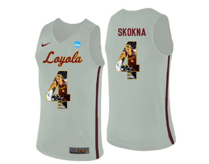 Youth Loyola (Chi) Ramblers #4 Bruno Skokna Authentic College Basketball Jersey White