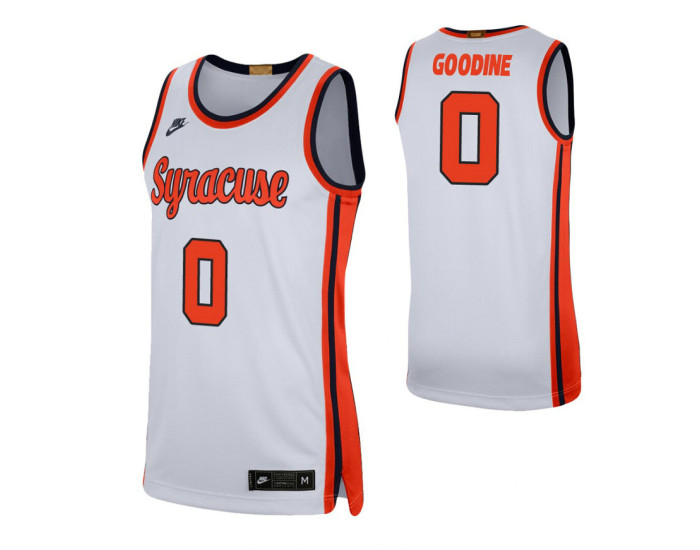 Syracuse Orange #0 Brycen Goodine White Authentic College Basketball Jersey