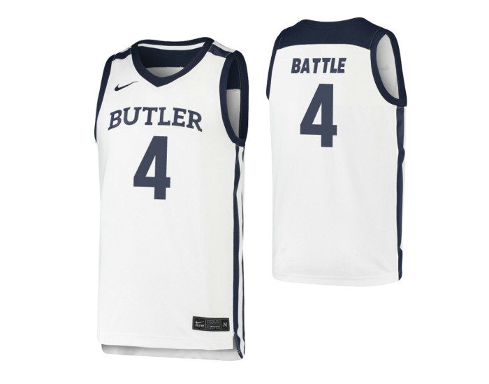 Butler Bulldogs Khalif Battle Authentic College Basketball Jersey White