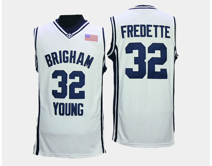 BYU Cougars #32 Jimmer Fredette White Home Authentic College Basketball Jersey