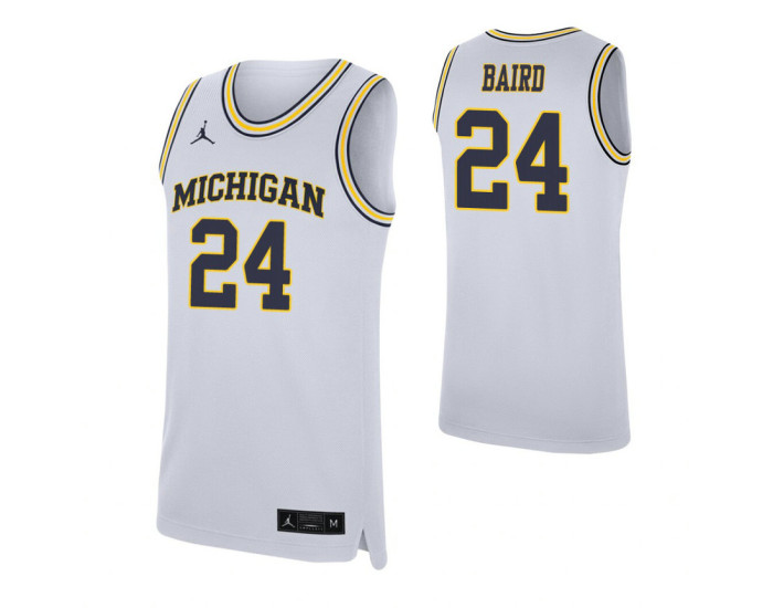 C.J. Baird Authentic College Basketball Jersey White Michigan Wolverines