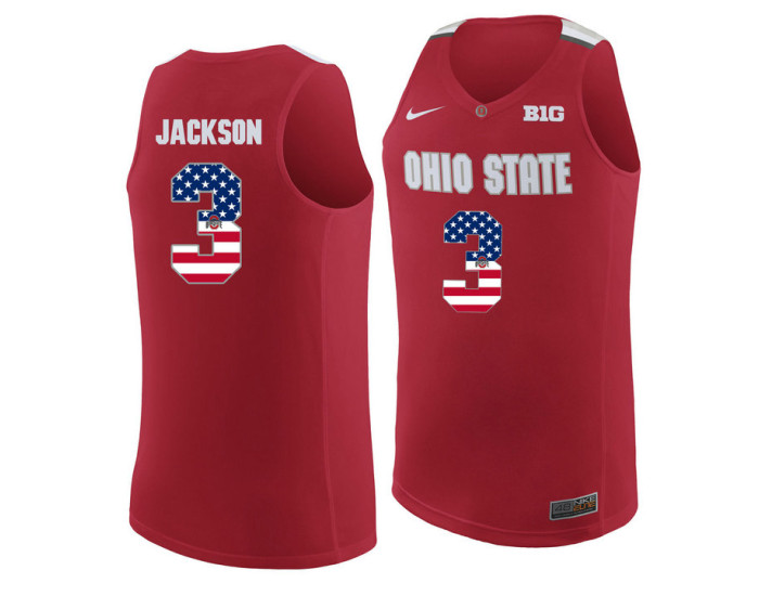 Youth Ohio State Buckeyes #3 C.J. Jackson Replica College Basketball Jersey Red