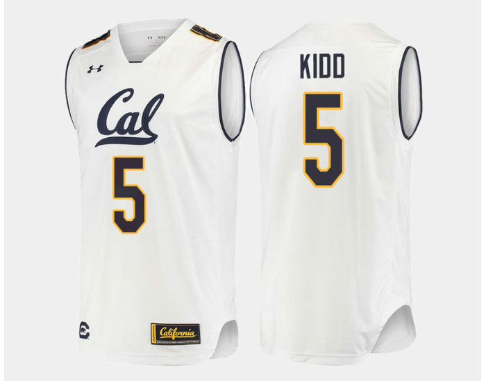 Youth California Golden Bears #5 Jason Kidd White Home Authentic College Basketball Jersey