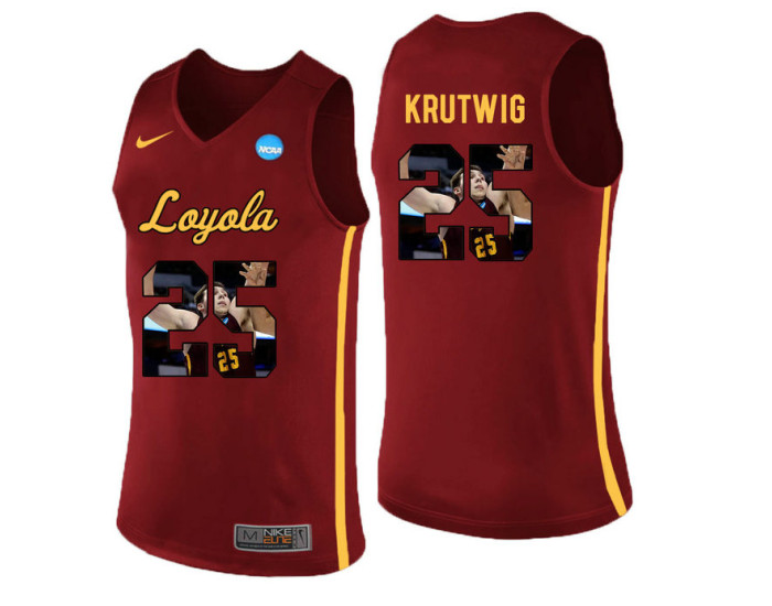 Youth Loyola (Chi) Ramblers #25 Cameron Krutwig Authentic College Basketball Jersey Red