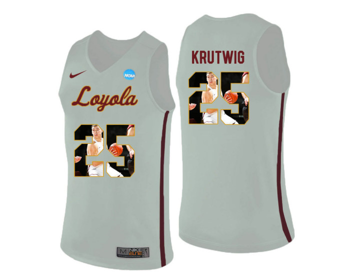 Youth Loyola (Chi) Ramblers #25 Cameron Krutwig Authentic College Basketball Jersey White