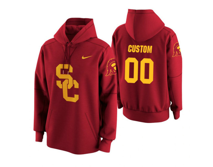 USC Trojans #00 Custom Men's Cardinal College Basketball Hoodie