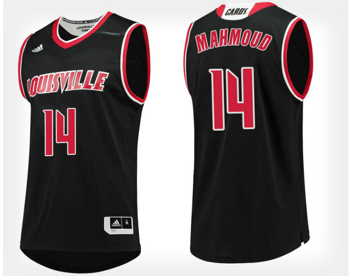 Louisville Cardinals #14 Anas Mahmoud Black Alternate Authentic College Basketball Jersey