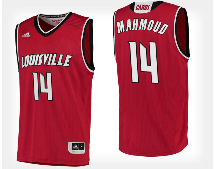 Louisville Cardinals #14 Anas Mahmoud Red Home Authentic College Basketball Jersey