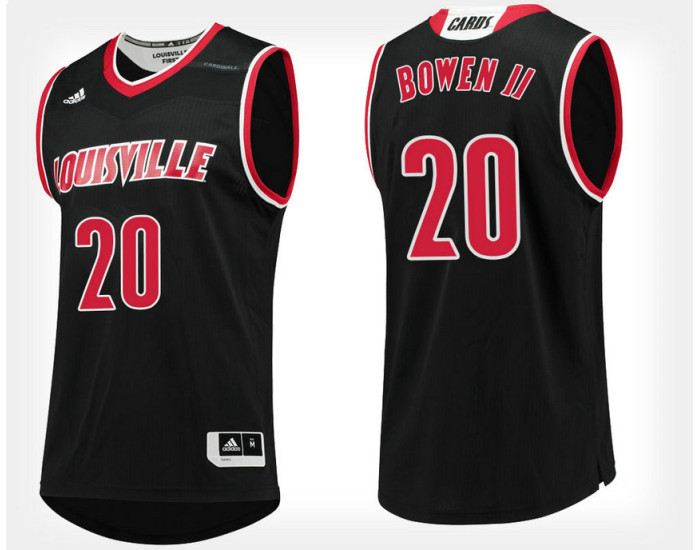 Louisville Cardinals #20 Brian Bowen II Black Alternate Replica College Basketball Jersey