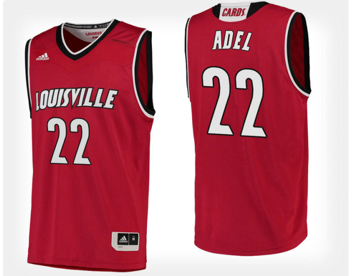 Louisville Cardinals #22 Deng Adel Red Home Authentic College Basketball Jersey