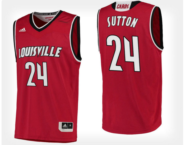 Louisville Cardinals #24 Dwayne Sutton Red Home Authentic College Basketball Jersey