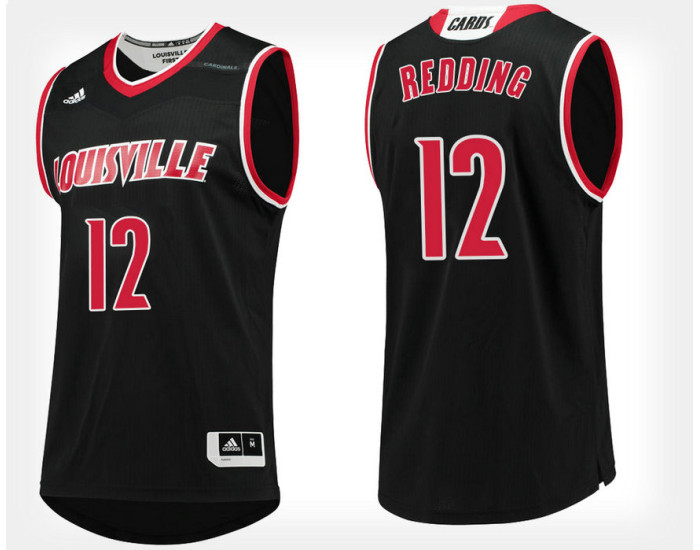 Louisville Cardinals #12 Jacob Redding Black Alternate Authentic College Basketball Jersey