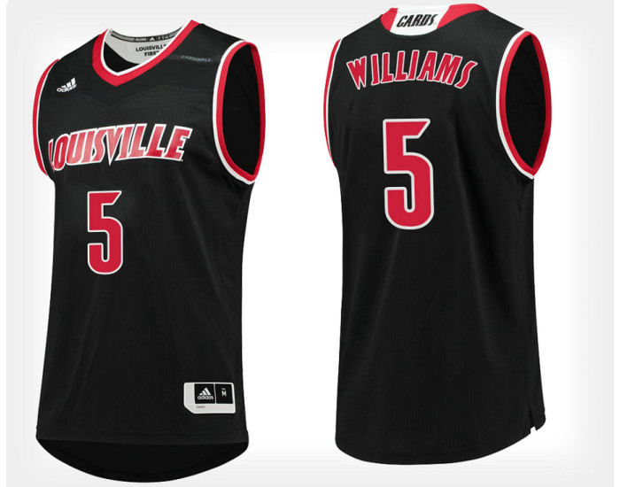 Youth Louisville Cardinals #5 Malik Williams Black Alternate Replica College Basketball Jersey