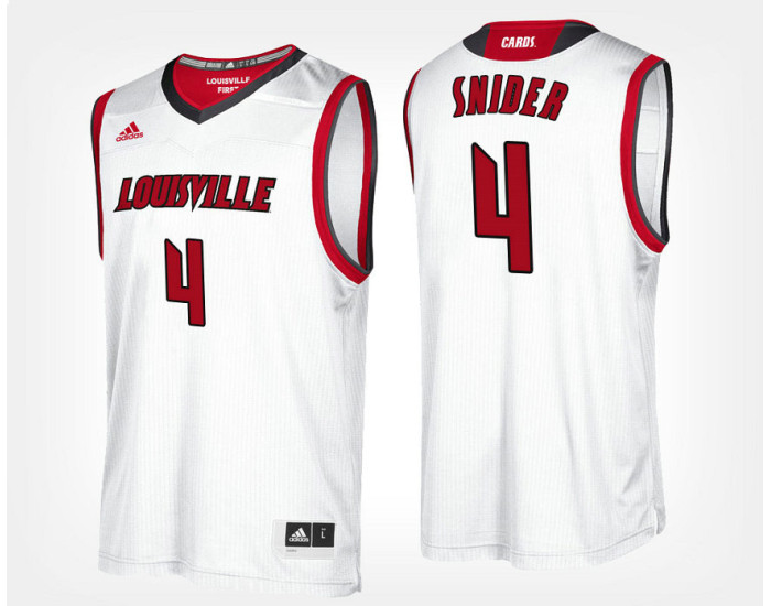Youth Louisville Cardinals #4 Quentin Snider White Road Authentic College Basketball Jersey