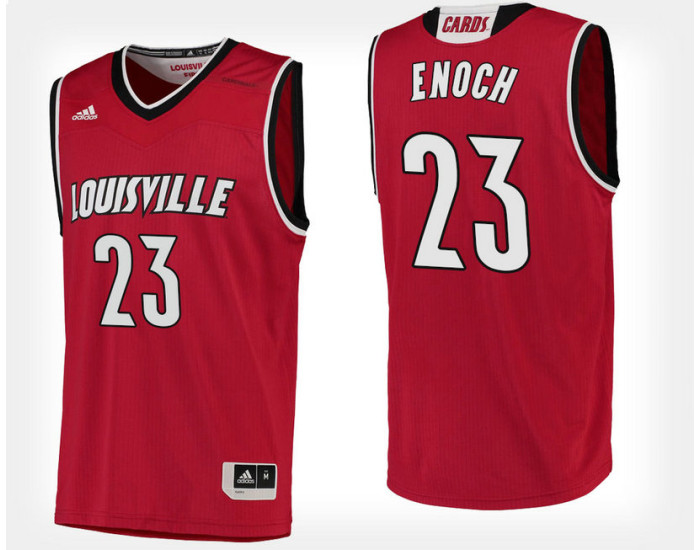 Louisville Cardinals #23 Steven Enoch Red Home Replica College Basketball Jersey