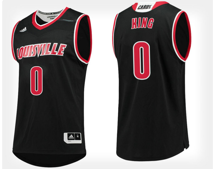 Louisville Cardinals #0 V.J. King Black Alternate Authentic College Basketball Jersey