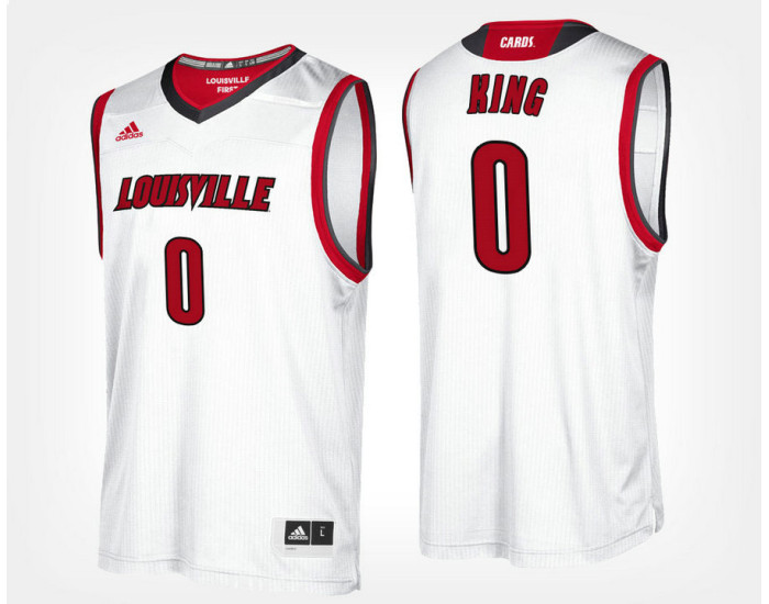 Louisville Cardinals #0 V.J. King White Road Authentic College Basketball Jersey