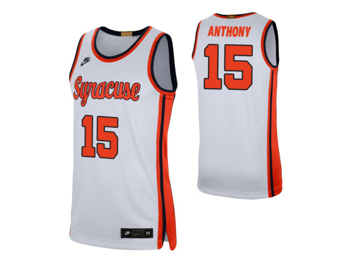 Syracuse Orange 15 Carmelo Anthony Retro Limited Authentic College Basketball Jersey White