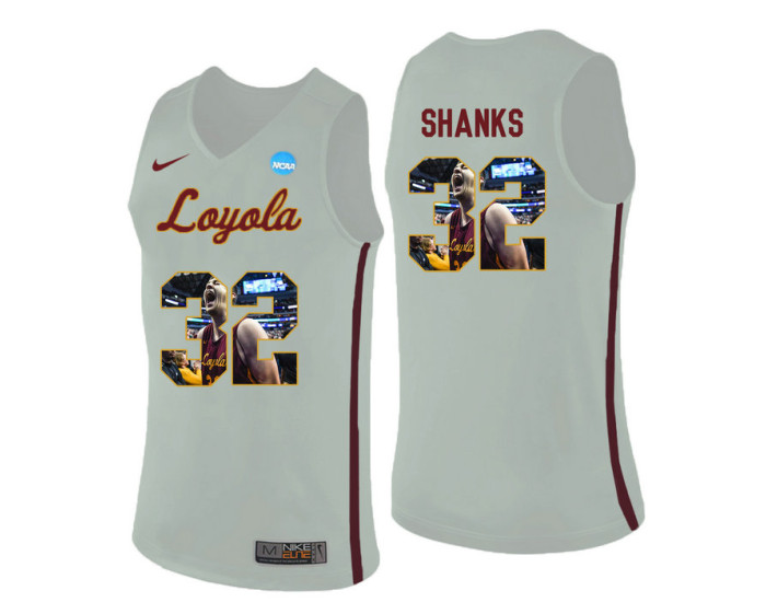 Loyola (Chi) Ramblers #32 Carson Shanks Replica College Basketball Jersey White