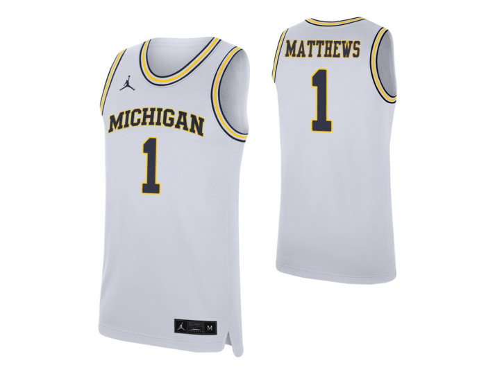 Youth Michigan Wolverines #1 Charles Matthews White Authentic College Basketball Jersey