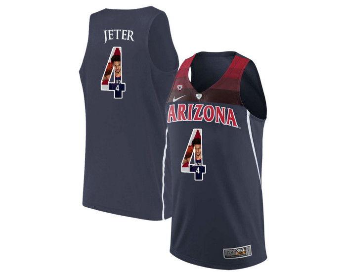 Youth Arizona Wildcats #4 Chase Jeter Replica College Basketball Jersey Navy