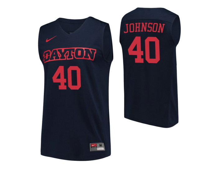Youth Dayton Flyers 40 Chase Johnson Authentic College Basketball Jersey Navy