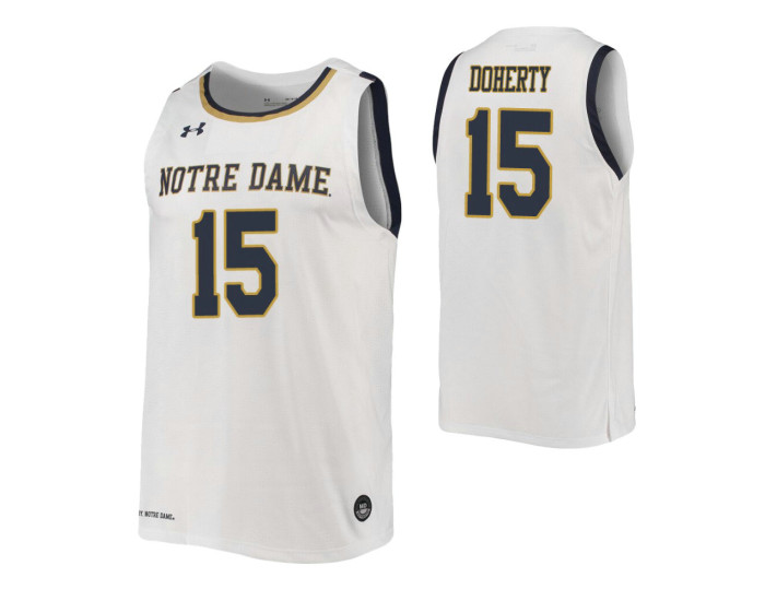 Chris Doherty Authentic College Basketball Jersey White Notre Dame Fighting Irish