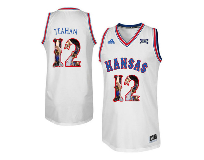 Youth Kansas Jayhawks #12 Chris Teahan Authentic College Basketball Jersey White