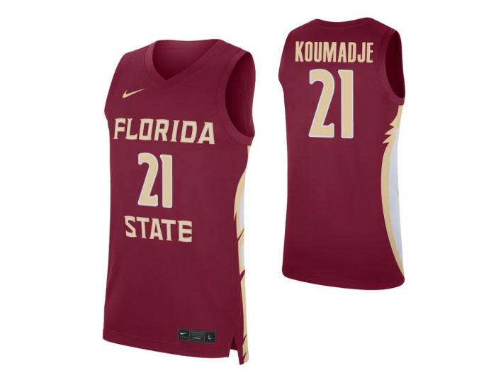 Youth Florida State Seminoles #21 Christ Koumadje Garnet Authentic College Basketball Jersey