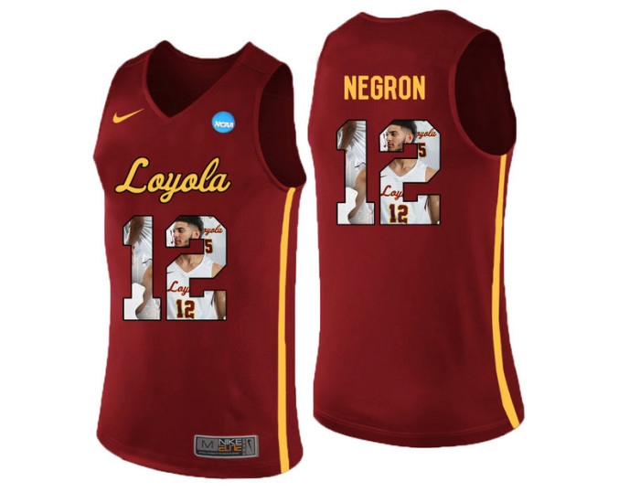 Youth Loyola (Chi) Ramblers #12 Christian Negron Authentic College Basketball Jersey Red