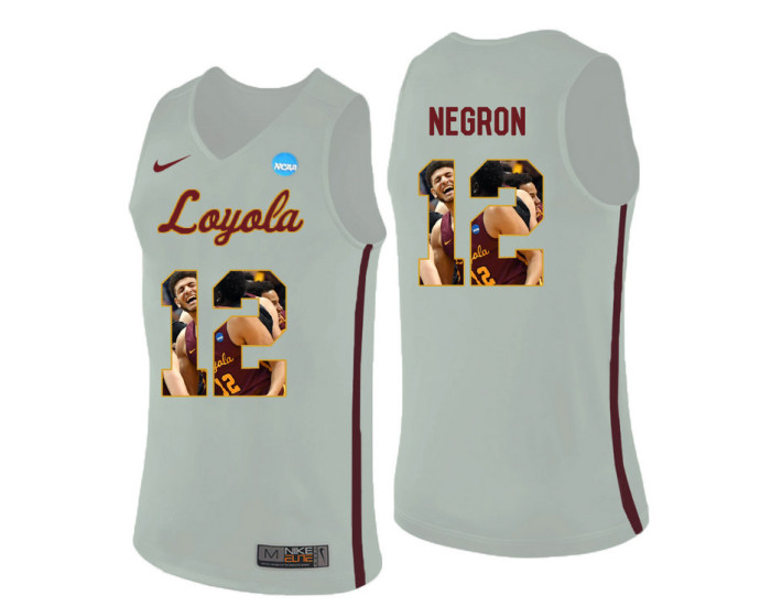 Youth Loyola (Chi) Ramblers #12 Christian Negron Authentic College Basketball Jersey White