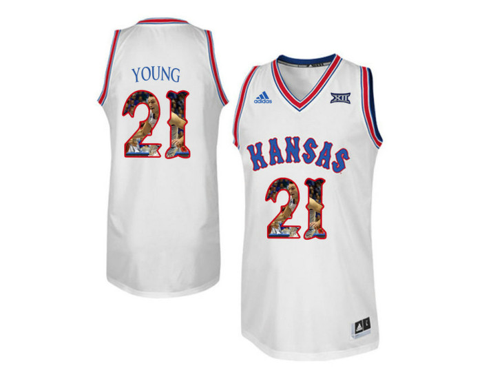 Kansas Jayhawks #21 Clay Young Authentic College Basketball Jersey White