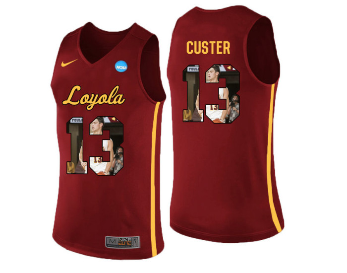 Youth Loyola (Chi) Ramblers #13 Clayton Custer Authentic College Basketball Jersey Red