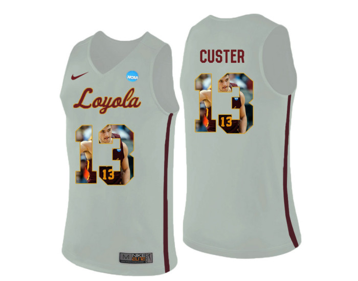 Youth Loyola (Chi) Ramblers #13 Clayton Custer Authentic College Basketball Jersey White