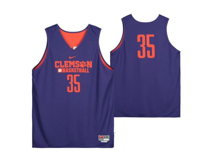 Clemson Tigers Purple Team-Issued #35 Authentic College Basketball Jersey from the Basketball Program
