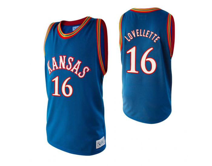 Youth Kansas Jayhawks #16 Clyde Lovellette Royal Replica College Basketball Jersey