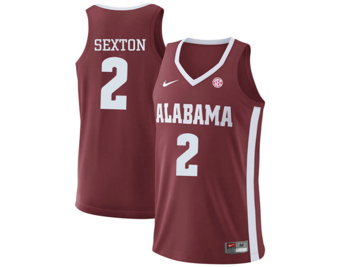 Women's Alabama Crimson Tide #2 Collin Sexton Authentic College Basketball Jersey Red