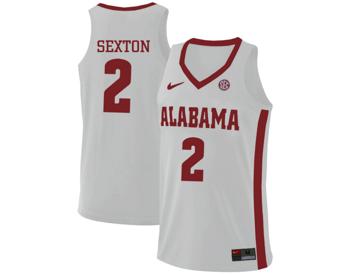 Youth Alabama Crimson Tide #2 Collin Sexton Authentic College Basketball Jersey White
